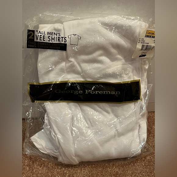 New! Set of 3 George Foreman 100% cotton V-neck undershirts Size 4XLT (58-60) - Picture 4 of 4